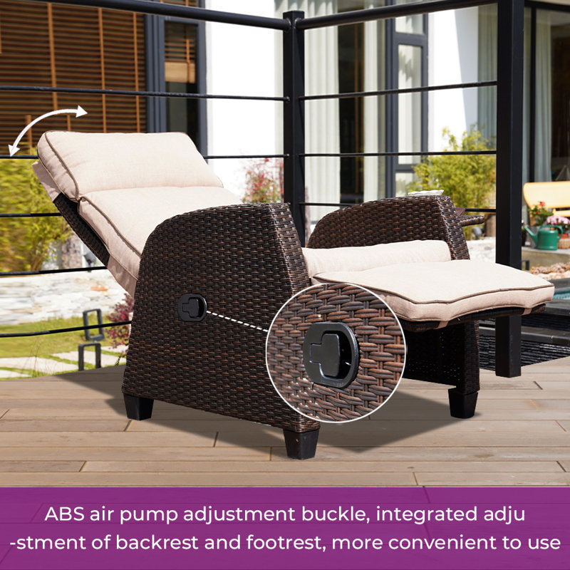 Red Barrel Studio® Adjustable Patio Chair with Cushions & Reviews Wayfair